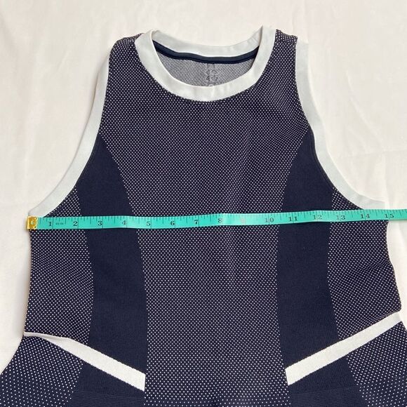 Sweaty Betty Interval Gym Tennis Seamless Dress Medium Navy Blue - Picture 8 of 14